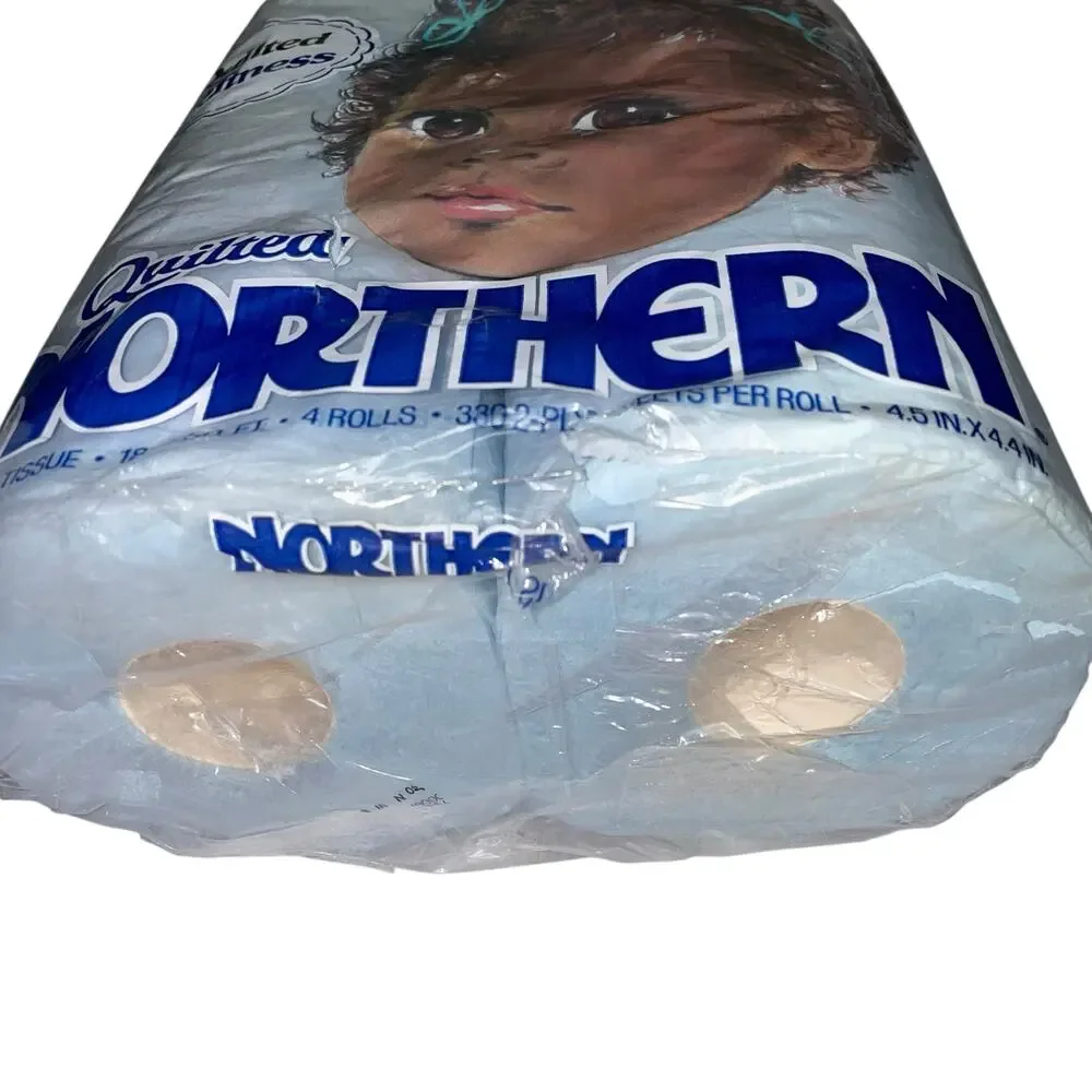 Quilted Northern Blue Toilet Paper 4 Roll Bathroom Tissue African American FLAW